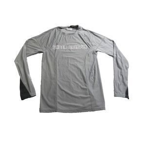 Under Armour Shirt Womens Medium Gray Fitted Heat Gear Run‎ Activewear Ladies